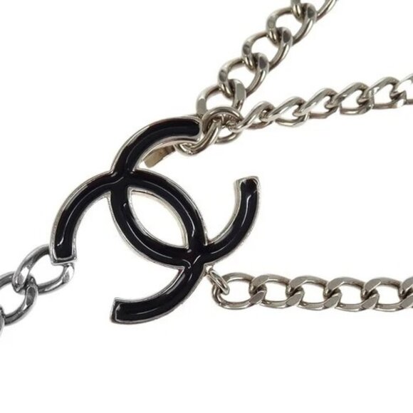 Chanel Chain Belt CC Silver Small Good 09V 155422